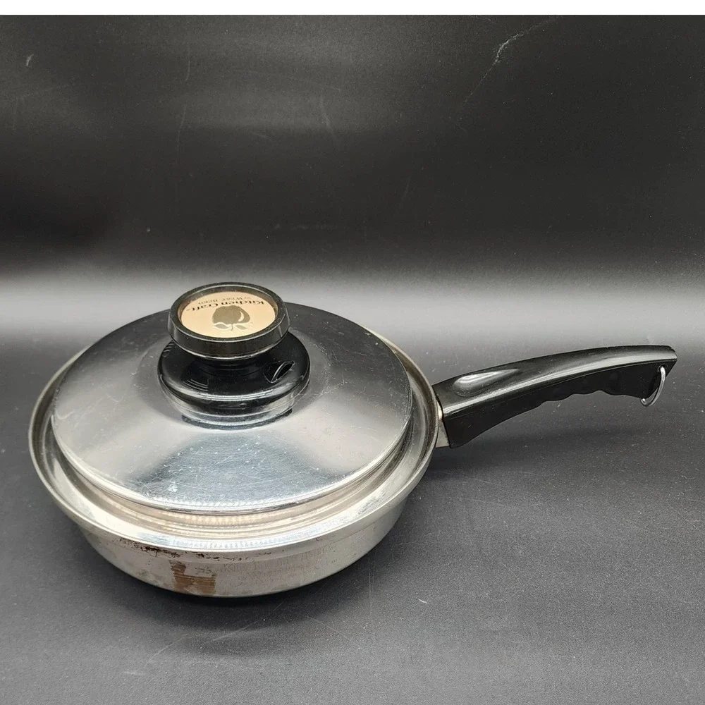 Kitchen Craft Silver Stainless Steel Waterless Skillet Saucepan Pot Set of 2
